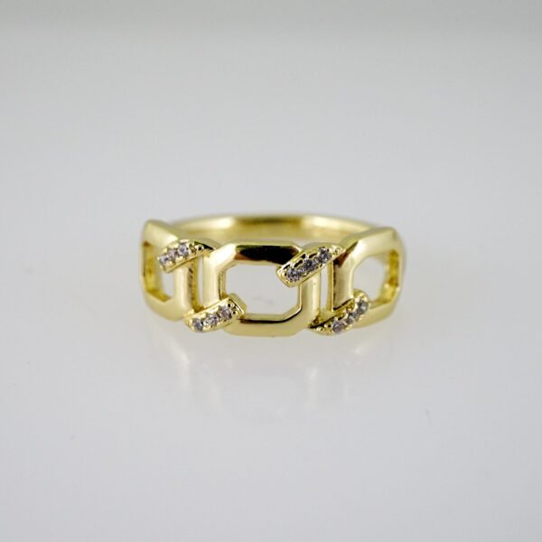 R814 RING - ANILLO - Zircon Stone - 14K Real Color