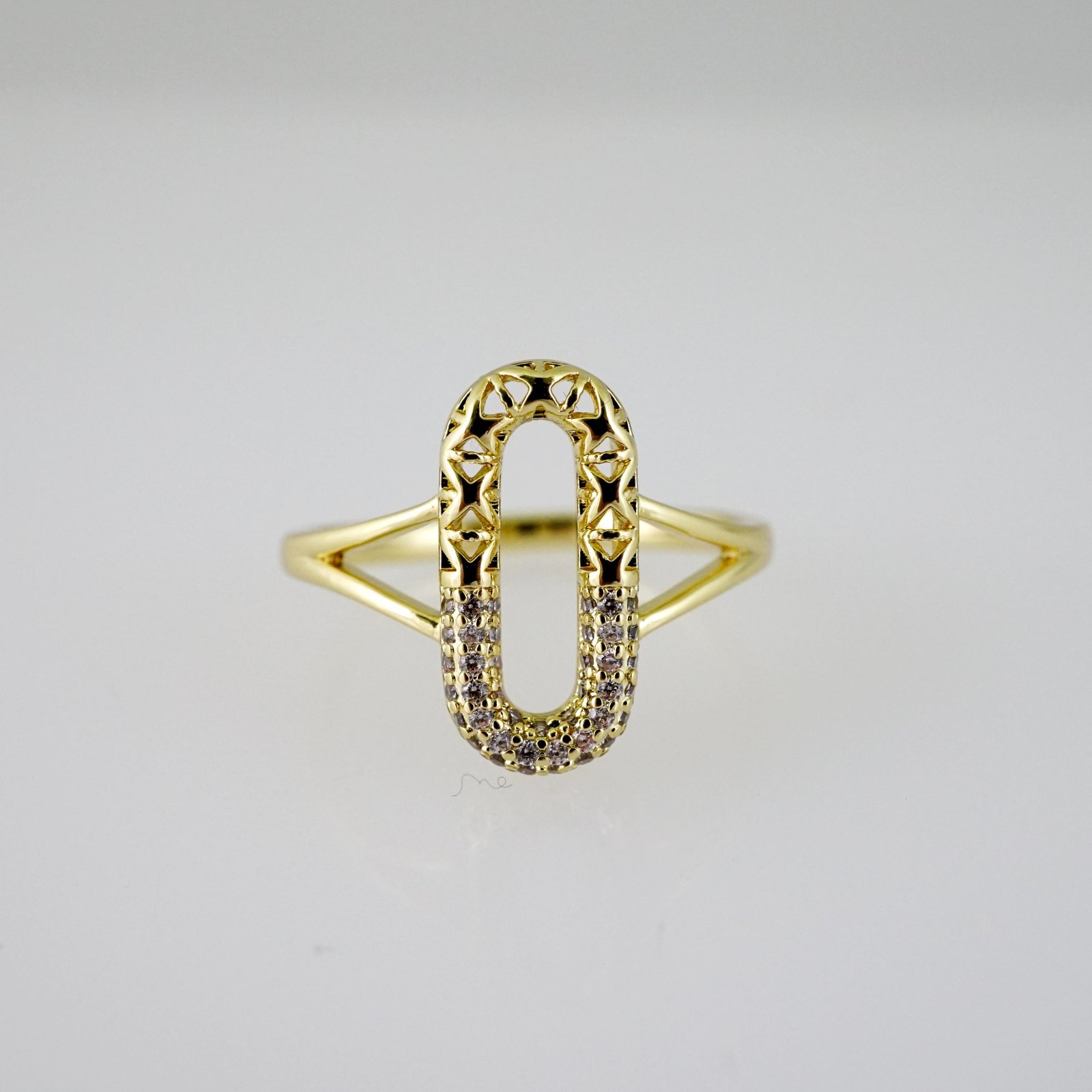R816 RING - ANILLO - Zircon Stone - 14K Real Color