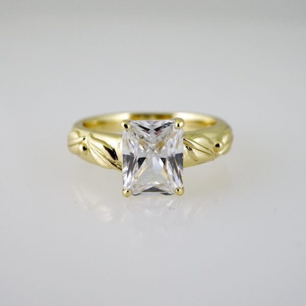 R817 RING - ANILLO - Zircon Stone - 14K Real Color