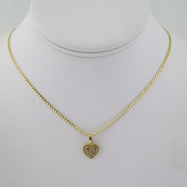 SET1810 Cadenas & Colgantes - Chain - Pendants - Zircon Stone - 14K Real Color - 2mmX45cm
