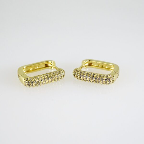 E2650 Earrings - Aretes - Zircon Stone - 14K Real Color