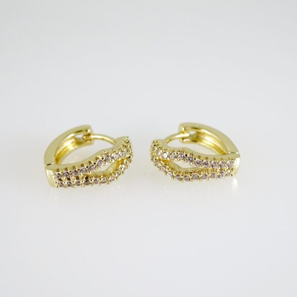E2653 Earrings - Aretes - Zircon Stone - 14K Real Color