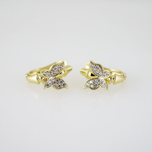 E2679 Earrings - Aretes - Zircon Stone - 14K Real Color