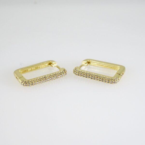 E2659 Earrings - Aretes - Zircon Stone - 14K Real Color