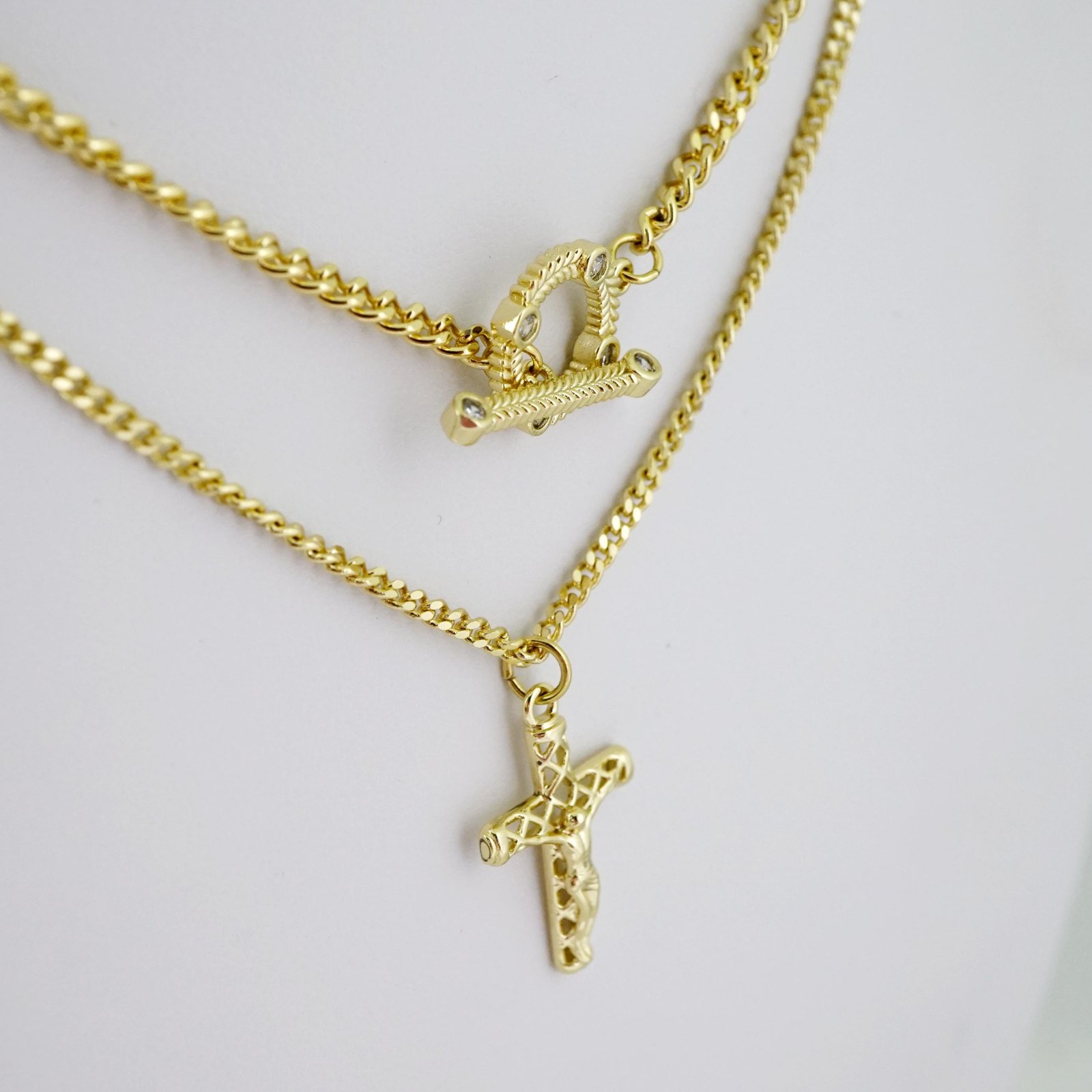 SET1820 Cadenas & Colgantes - Chain - Pendants - Zircon Stone - 14K Real Color - 3mmX50cm - Image 2