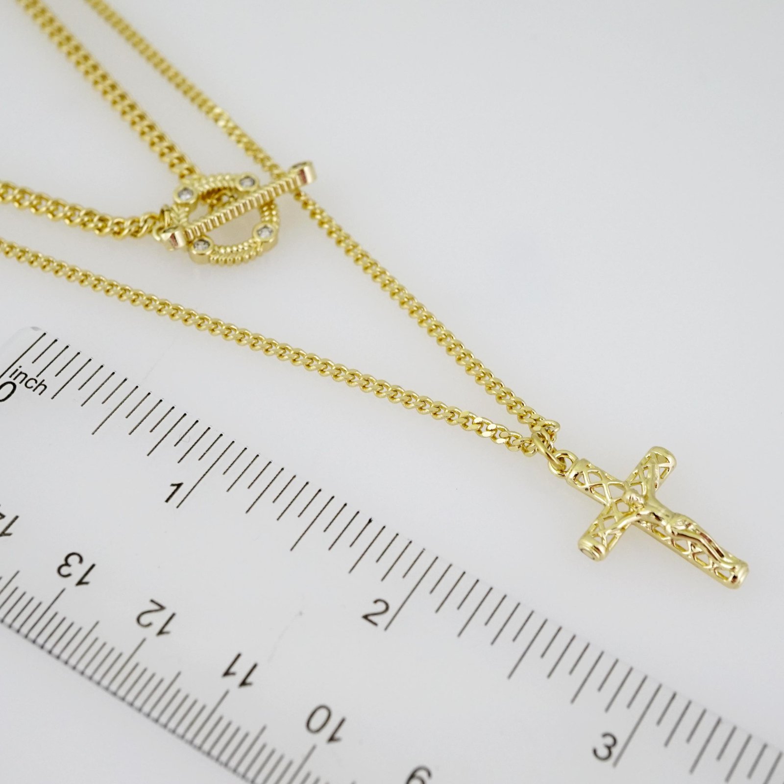 SET1820 Cadenas & Colgantes - Chain - Pendants - Zircon Stone - 14K Real Color - 3mmX50cm - Image 3