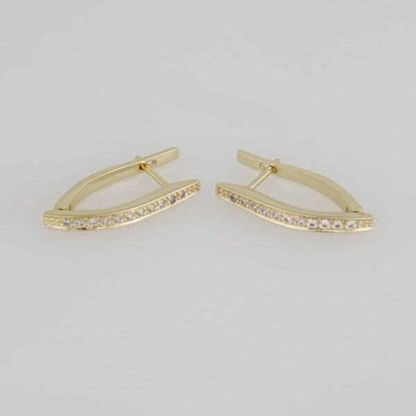 Earrings Woman/ Aretes Dama/  Zircon Stone/  14K Real Color/E0040