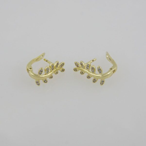 Earrings Woman/ Aretes Dama/  Zircon Stone/  14K Real Color// E0061