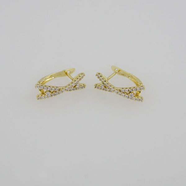 Earrings Woman/ Aretes Dama/  Zircon Stone/  14K Real Color// E0080