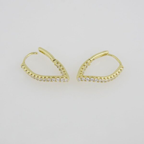 Earrings Woman/ Aretes Dama/  Zircon Stone/  14K Real Color// E0088