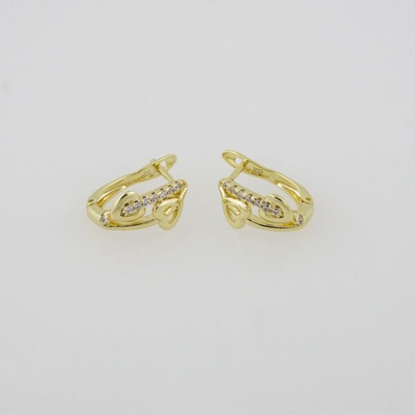 Earrings Woman/ Aretes Dama/  Zircon Stone/  14K Real Color// E0097