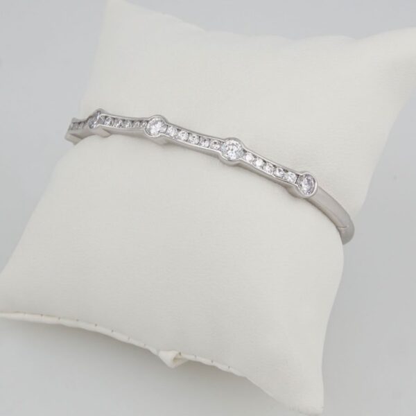 Bangles Woman/Pulsos Dama/  Zircon Stone/Silver Color// P0065