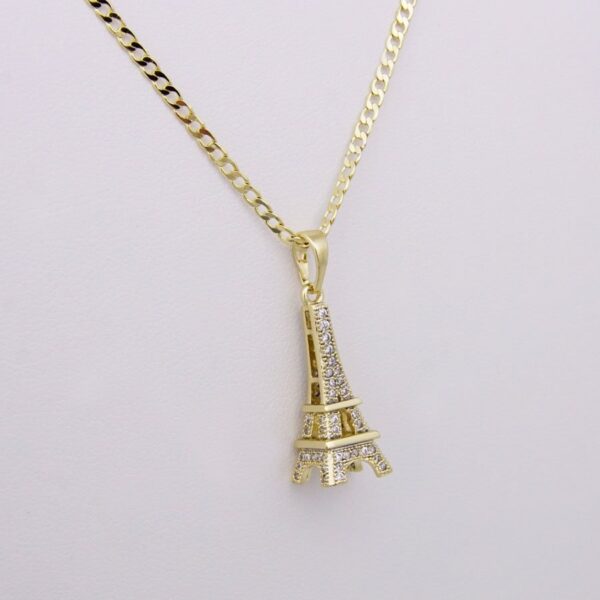 Cadenas & Colgantes/ Necklaces W/ Pendants /  14K Real Color/  Zircon Stone/  2mm X 50cm//SET15