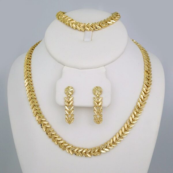 Gargantilla & Earrings/ Bracelets/ Choker/ W /14K Real Color/Zircon Stone// Set554
