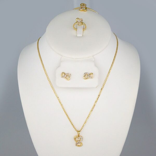 Cadenas & Colgantes & Earrings/ Rings/ Chain /Pendants /14K Real Color/Zircon Stone/ Set de Niña// SET465