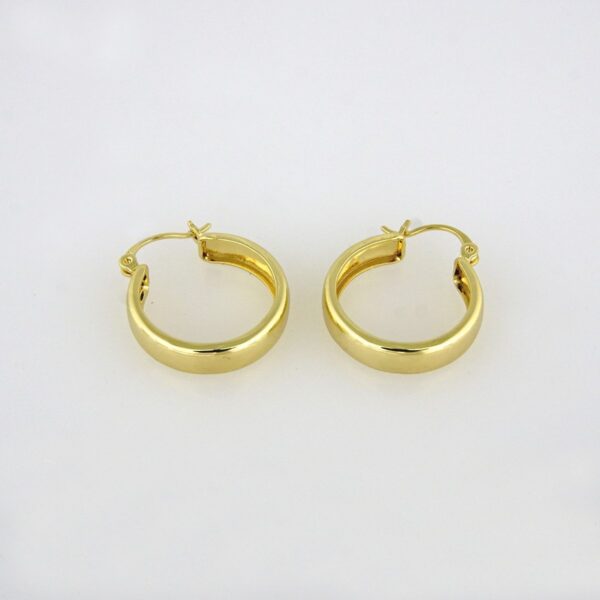Earrings Woman/ Aretes Dama/  Plain/  14k Real Color// E-153