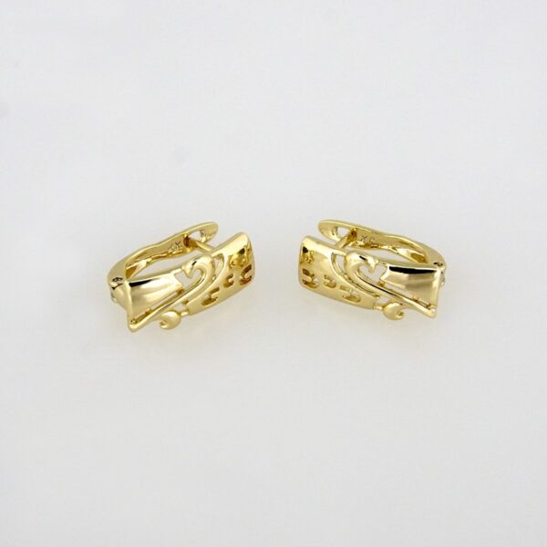 Earrings Woman/ Aretes Dama/ Plain/ 14k Real Color// E-154