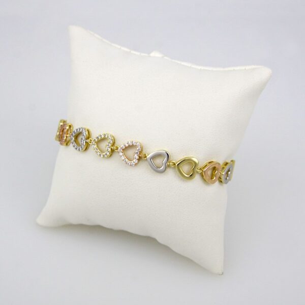 Bracelets Woman/ Pulseras Dama/Zircon Stone/ Three Tone/ 3 Colores///B0109