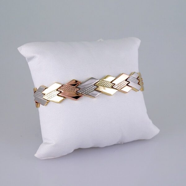 Women Bracelets/ Pulseras Dama/  Plain/  Three Tone// B1014