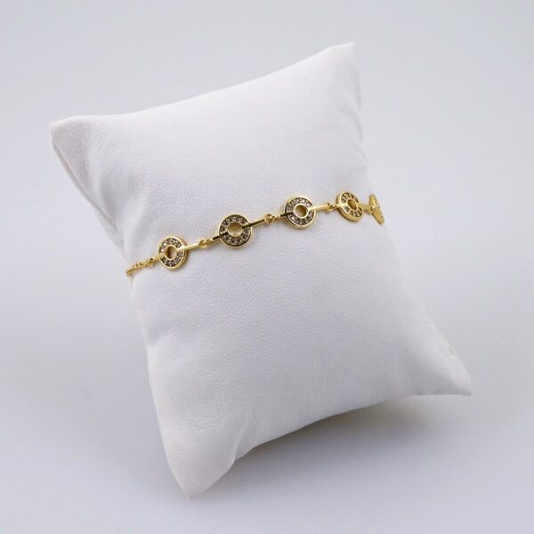 Women Bracelets/ Pulseras Dama/  Zircon Stone/  14K Real Color// B1024
