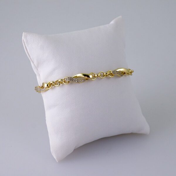 Women Bracelets/ Pulseras Dama/  Zircon Stone/  14K Real Color// B1031