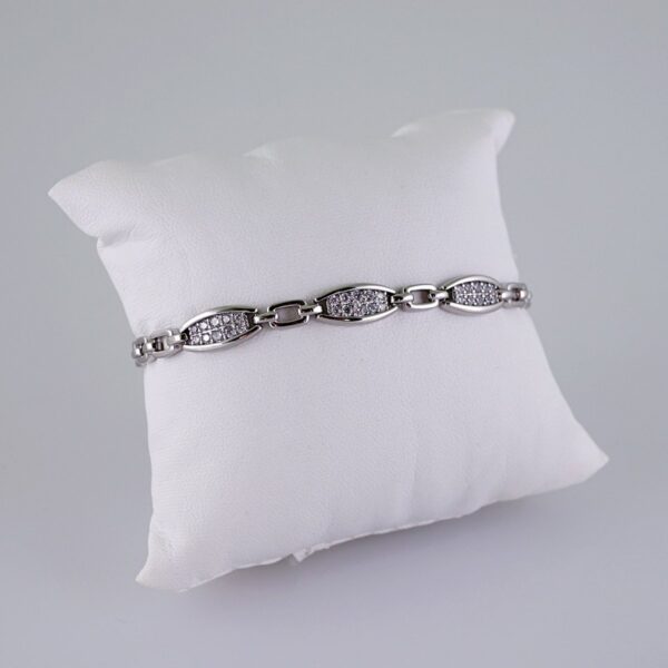 Women Bracelets/ Pulseras Dama/  Zircon Stone/  Silver Color// B1057