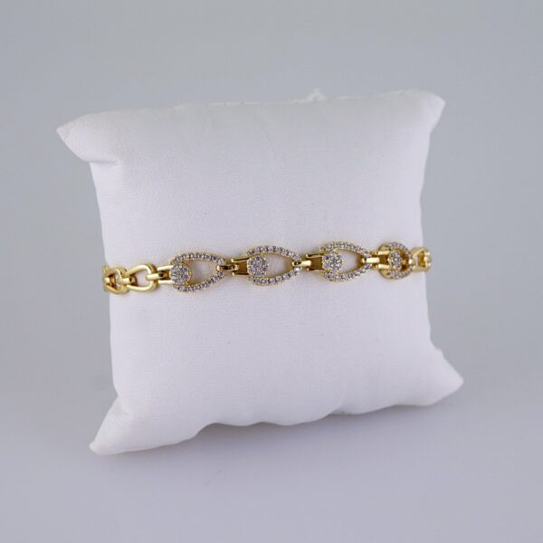 Women Bracelets/ Pulseras Dama/  Zircon Stone/  14K Real Color// B1059