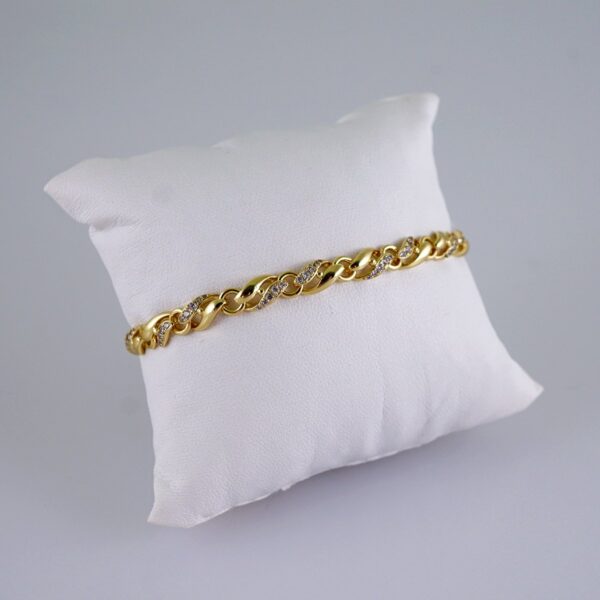 Women Bracelets/ Pulseras Dama/  Zircon Stone/  14K Real Color// B1078
