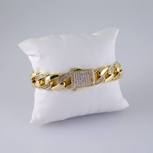Bracelets/ Zircon Stone/ 14K Real Color/ 14mm/ Cierre Original// B1115
