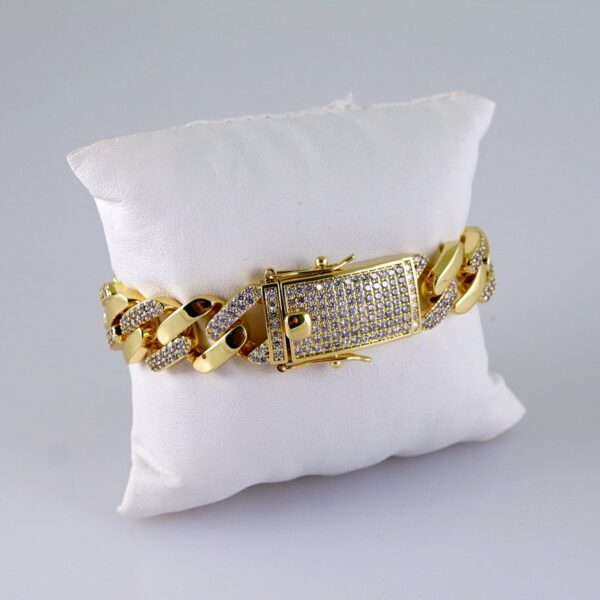 Bracelets/ Zircon Stone/ 14K Real Color/ 14mm/ Cierre Original// B1116