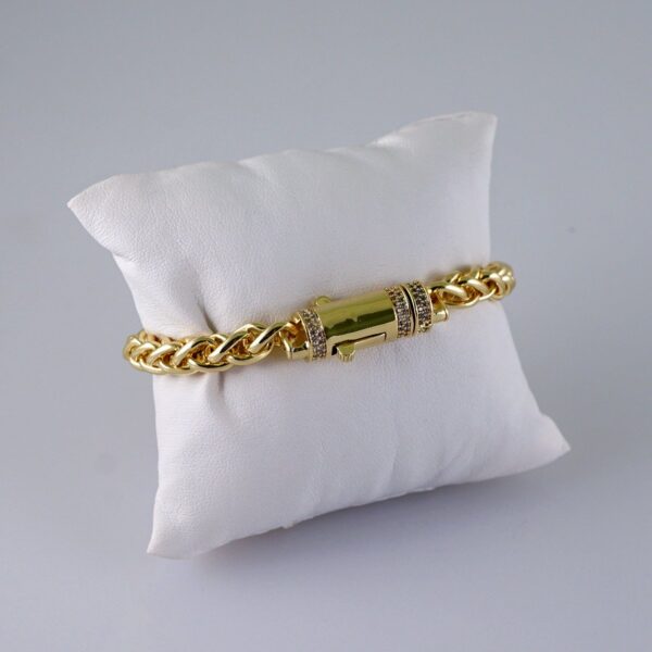 Bracelets/  Zircon Stone/  14K Real Color/  8mm/ Cierre Original// B1119