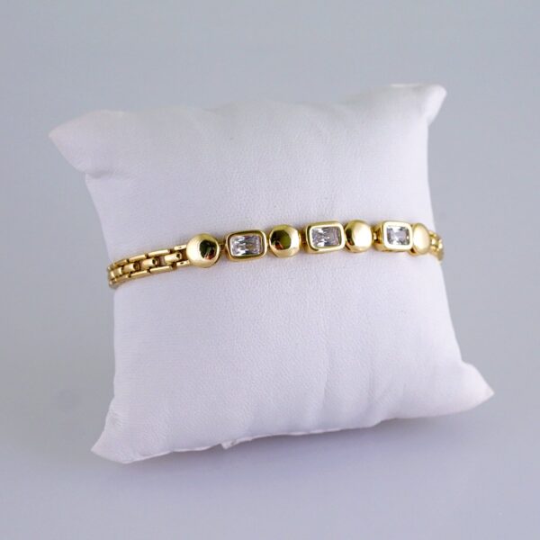 Women Bracelets/ Pulseras Dama/  Zircon Stone/  14K Real Color// B1130