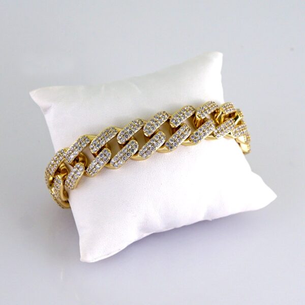 Bracelets/  Zircon Stone/  14K Real Color/ 12mm/ Estilo Monnaco/  Cierre Original// B1133