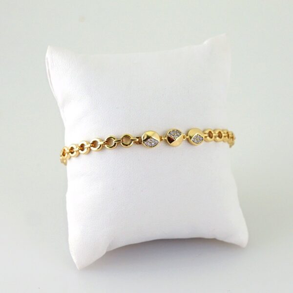 Women Bracelets/ Pulseras Dama/ Zircon Stone/14K Real Color// B1180
