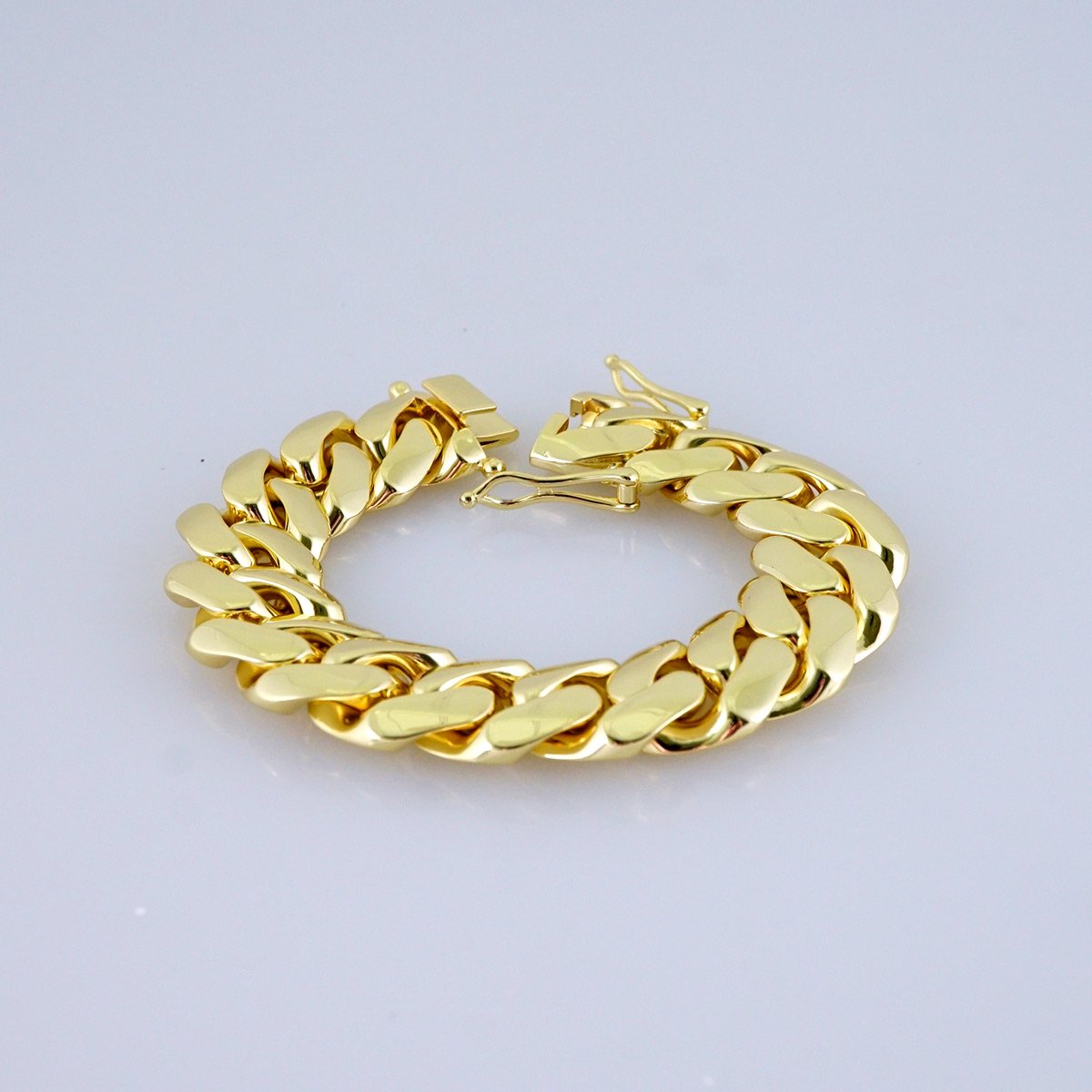 Men Bracelets/ Pulseras Hombre/ Plain/ 14K Real Color/ Cierre Original// B1196 - Image 2