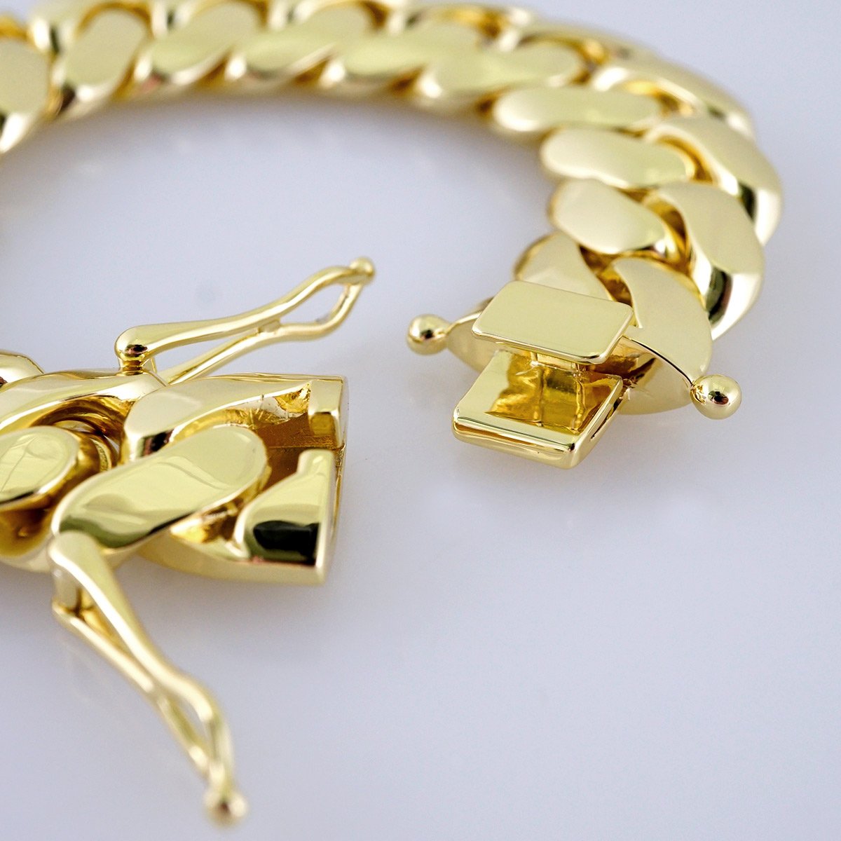 Men Bracelets/ Pulseras Hombre/ Plain/ 14K Real Color/ Cierre Original// B1196 - Image 3