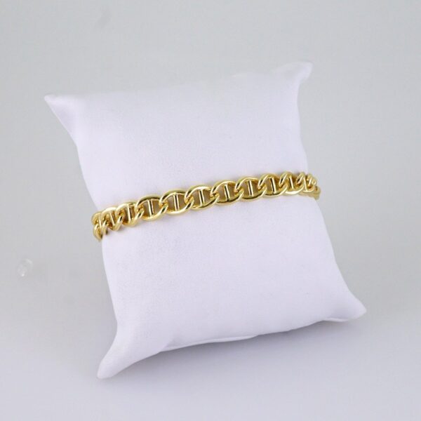 Bracelets/ Pulseras/ Plain/ 14K Real Color/ 8mmx8"// B1215
