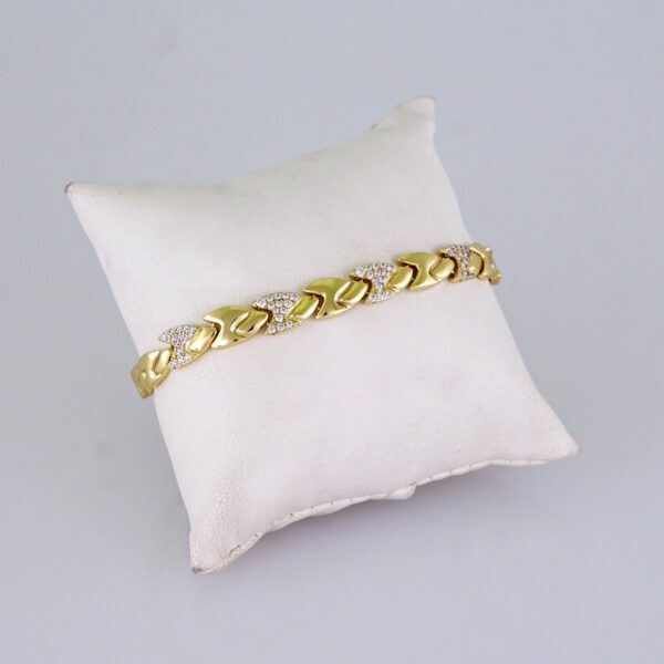 Women Bracelets/ Pulseras Dama/ Zircon Stone/ 14K Real Color// B1220