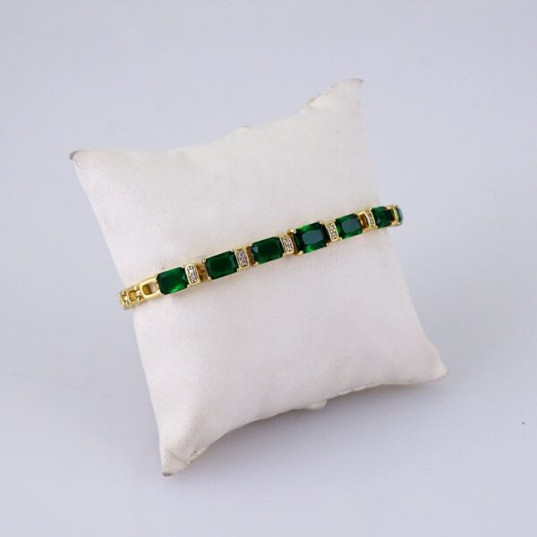 Women Bracelets/ Pulseras Dama/ Zircon Stone/ 14K Real Color/ Stainless Steel// B1236
