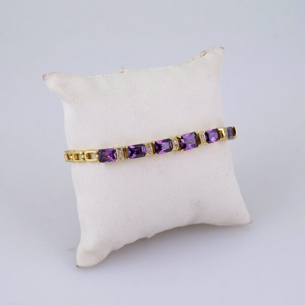 Women Bracelets/ Pulseras Dama/ Zircon Stone/ 14K Real Color/ Stainless Steel// B1237