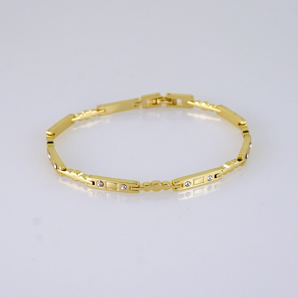Women Bracelet-Pulsera Dama-Zircon Stone-14K Real Color-B1253 - Image 2