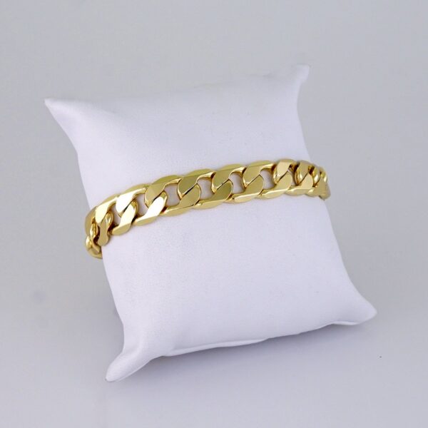Men Bracelet-Pulsera Hombre-Plain-14K Real Color-B1256