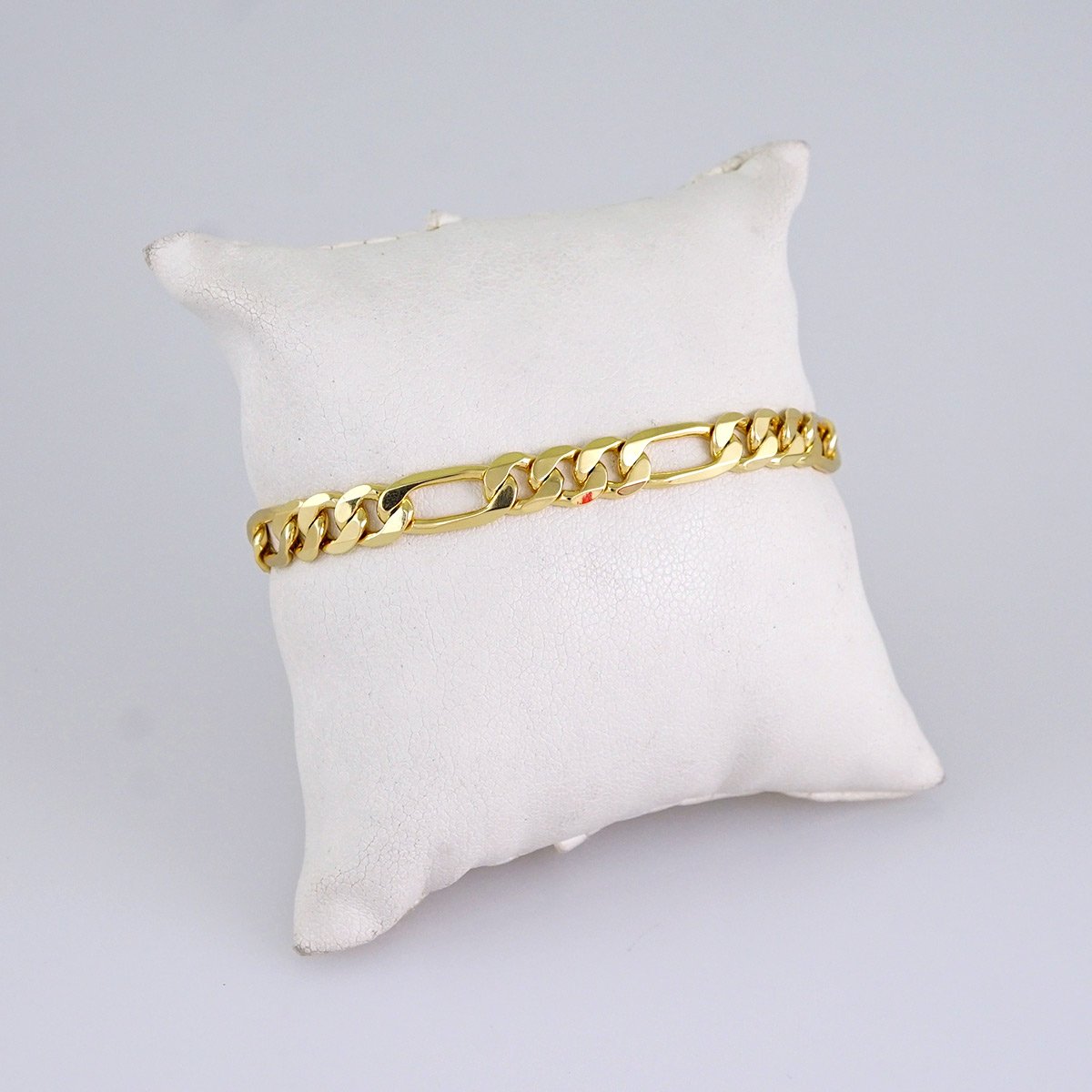 Bracelet-Pulsera-Plain-14K Real Color-8mmx7"-B1259