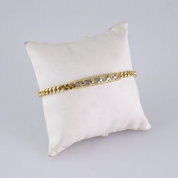 Women Bracelet-Pulsera Dama-Zircon Stone-14K Real Color-B1263