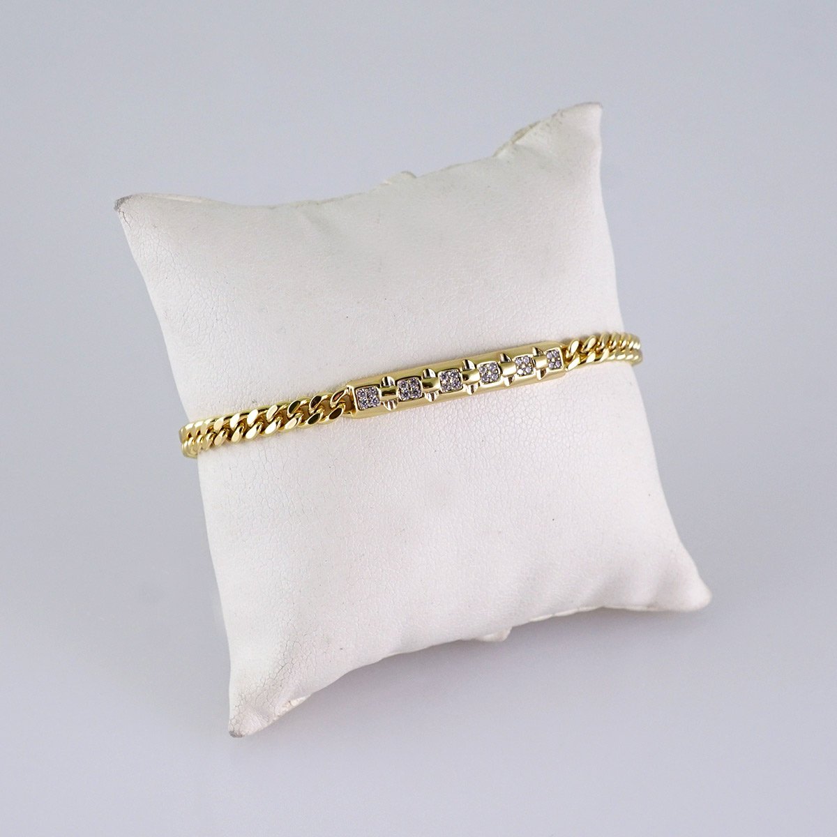 Women Bracelet-Pulsera Dama-Zircon Stone-14K Real Color-B1263