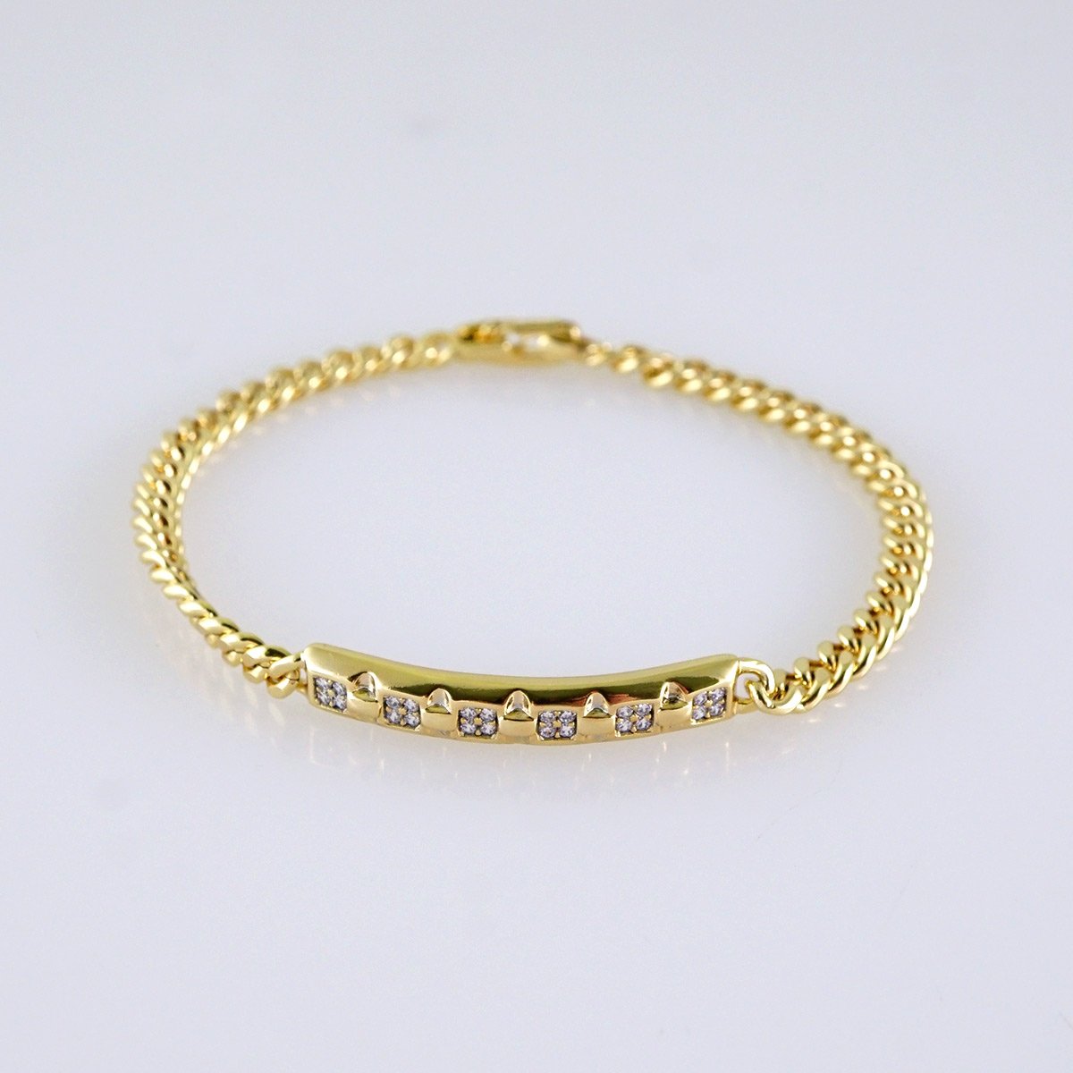 Women Bracelet-Pulsera Dama-Zircon Stone-14K Real Color-B1263 - Image 2