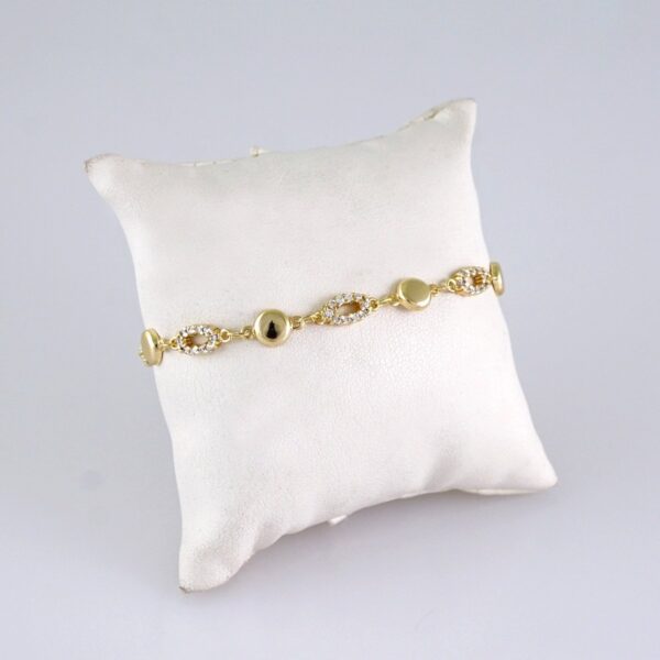 Women's Bracelet-Pulseras Dama-Zircon Stone-14K Real Color-B1268