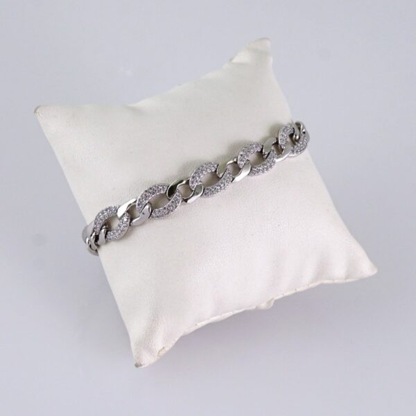 Women Bracelets-Pulseras Dama- Zircon Stone- Silver Color- Stainless Steel- B1271