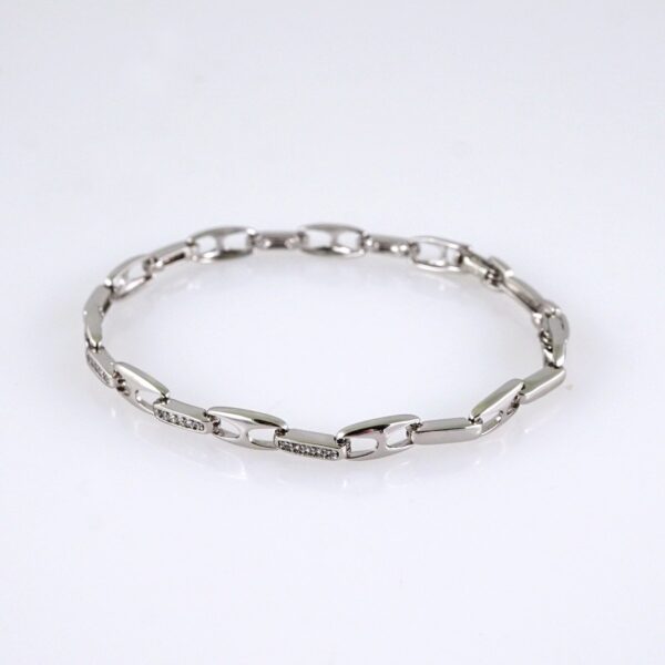 B1280 Women's Bracelet - Pulseras Dama - Zircon Stone - Silver Color