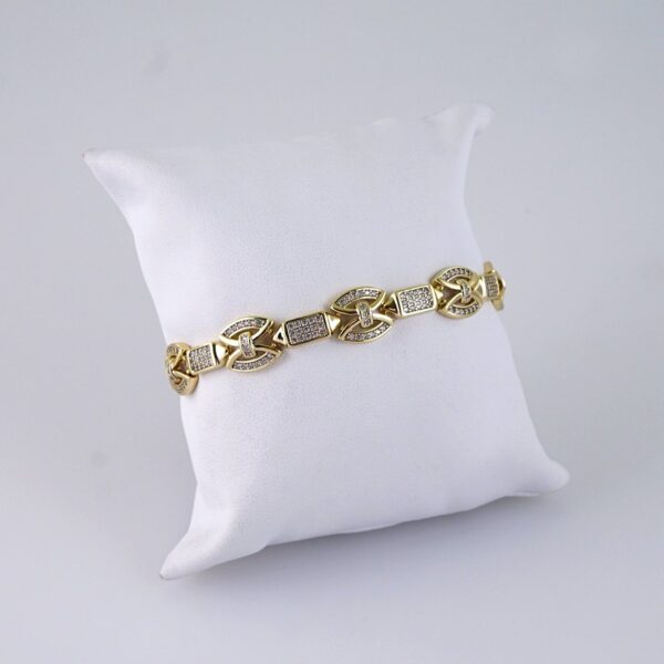 B1299 Women's Bracelet - Pulseras Dama - Zircon Stone - 14K Real Color